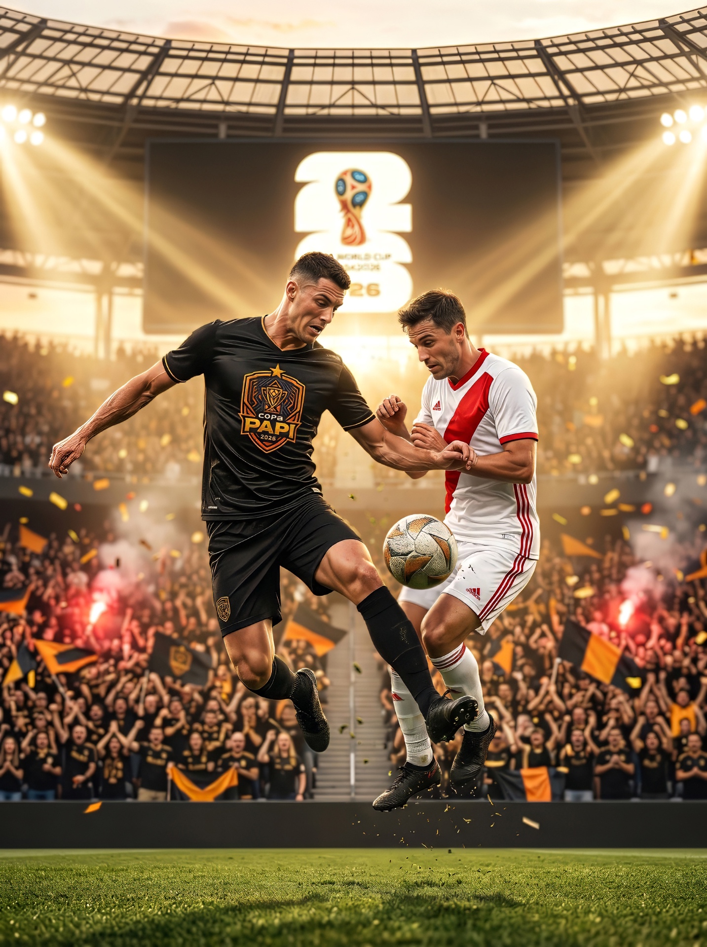 Dois jogadores disputando bola